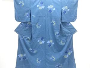 秋草模様単衣着物